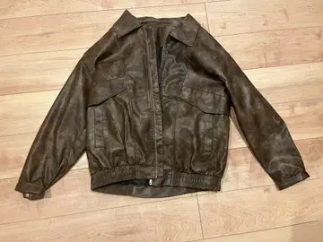 다크 브라운 인조 가죽 자켓