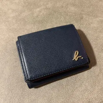 아네스베 여성 남성 네이비 레드 3단 폴더형 지갑