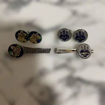 ocean venus 커프스 단추와 타이 바 세트
