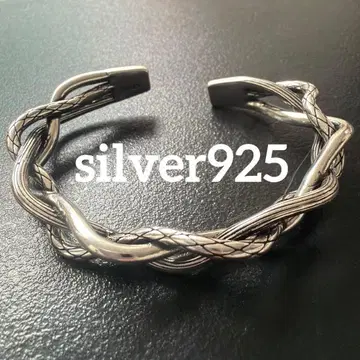 뱅글 팔찌 실버 925 트위스트 순은 남성용 빈티지