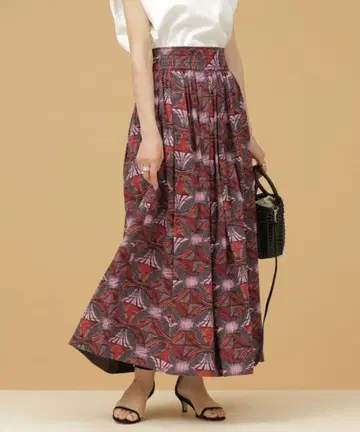 나노 유니버스 새상품 아프리칸 프린트 플레어 스커트