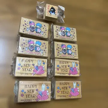 90년대 당시 물건 쇼와 레트로 산리오 설날용 스탬프 3종 9개 세트