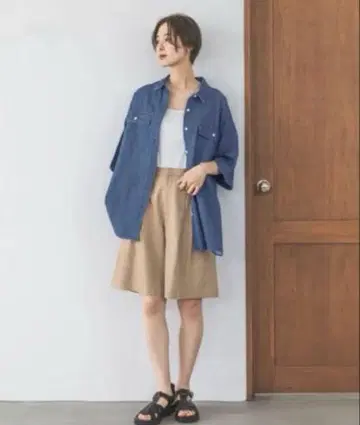 LEPSIM 데님 BIG 셔츠 새상품급*블루 FREE 사이즈