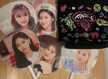 twice 쯔위 사나 부채 5개 세트 Candypop 가방