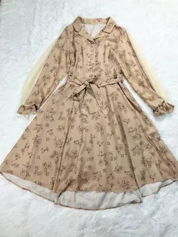 239C axes femme 올 패턴 롱 기장 원피스 M 쉬폰 플레어