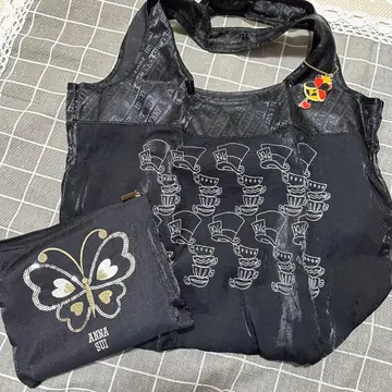 중고 안나수이 원더랜드 앨리스 에코백 스팽글 반짝이 파우치