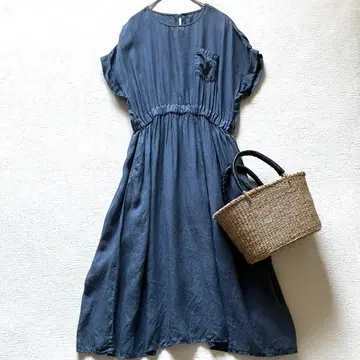 새상품급 네스트로브 nest Robe 린넨 원피스 개더 반팔