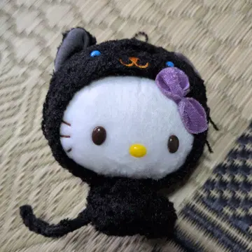 레어 검은 고양이 헬로 키티 인형옷 봉제 인형 마스코트 볼체인 있음
