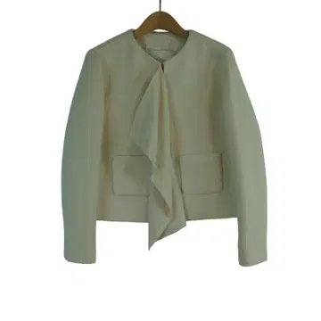 마쥬 maje 정품 트위드 자켓 아이보리 36 노카라 봄자켓