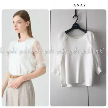 ANAYI 케이프 슬리브 풀오버 38 화이트