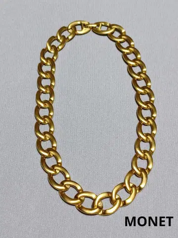 o69 MONET 골드 체인 목걸이 라운드 타입 매트