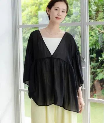 LEPSIM 새상품급 2WAY 개더 블라우스 * 블랙 FREE 사이즈