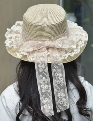 axes femme 레이스 리본 프릴 캉캉 모자 아이보리 F 사이즈