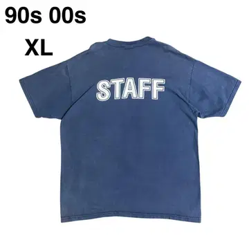 90s 00s 헤인즈 T셔츠 XL STAFF 네이비