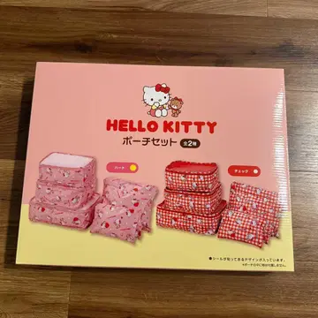 헬로키티 파우치 세트 핑크 하트
