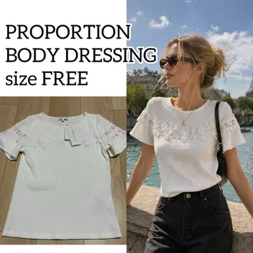 미사용 프로포션 바디 드레싱 꽃무늬 반팔 T셔츠 봄/여름 스타일리시