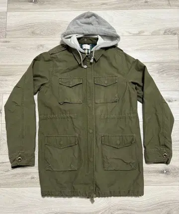 밀리터리 자켓 모즈 코트 후드 부착 카키 올리브 아우터