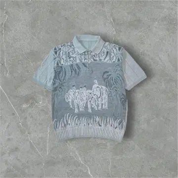 00s Elephant Jacquard Knit Polo