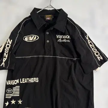 새상품급 VANSON 블랙 반팔 피케 셔츠 L