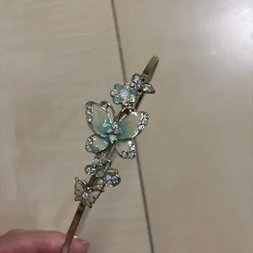 안나수이 ANNA SUI 나비와 꽃 큐빅 머리띠