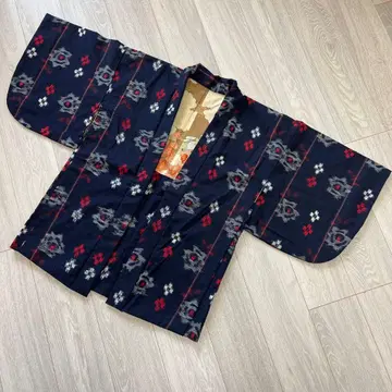 기모노 겉옷 레트로 쇼와 여성용 평상복 네이비 컬러