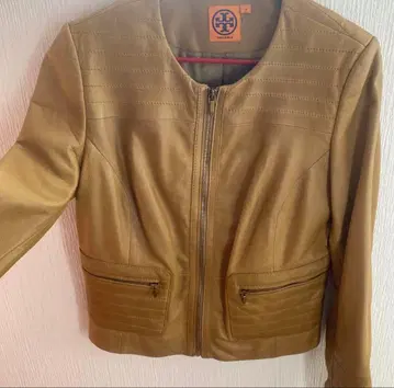 (새상품급) 토리버치 양가죽 노칼라 자켓 카멜 M