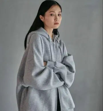 LEPSIM 퍼프 에어 ZIPBIG 후디 탑 그레이 F