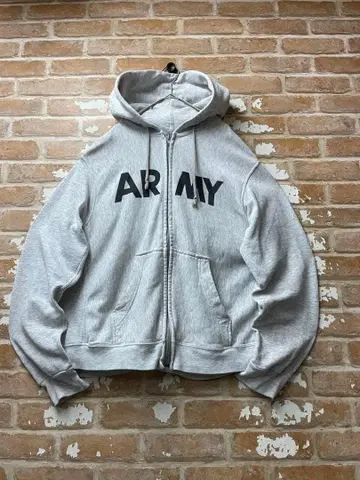 90s US ARMY 지퍼 후드티 밀리터리 그레이 PFU