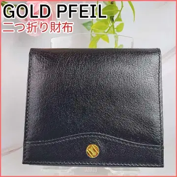 [ 미사용급 ] 골드 파일 접이식 지갑 가죽 블랙 남성용 지갑 블랙