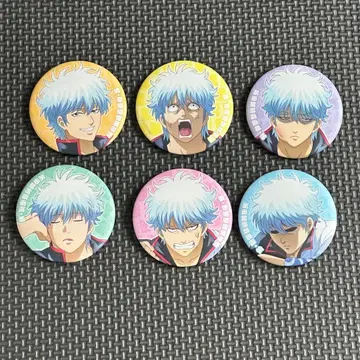 은혼 사카타 긴토키 백면상 전 6종 컴플리트 매트 캔뱃지 컬렉션