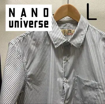 NANO UNIVERSE 스트라이프 반팔 셔츠 L