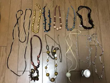 캐주얼 목걸이 10개 세트 우드 비즈 쇼와 레트로