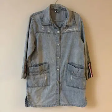 JINAO 7부 소매 데님 자켓 XL 빈티지