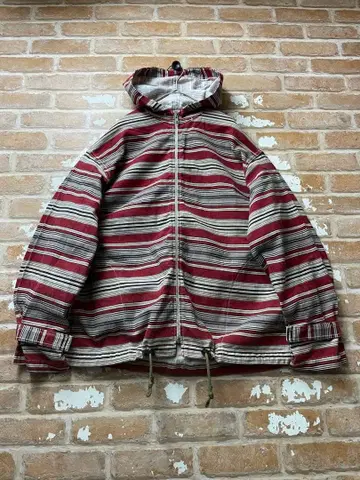 90s USA제 후드티 지퍼 후드티 보더 y2k 멀티 컬러 구제 의류