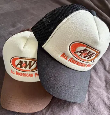 A&W 메쉬 캡 블랙 브라운 2개 세트