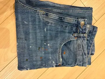 시착만 한 상품 ZARA 페인트 와이드 데님 [ EUR34/USA2 ]