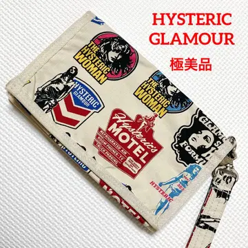 컨디션 최상 HYSTERIC GLAMOUR 장지갑 올 패턴 스트랩 포함