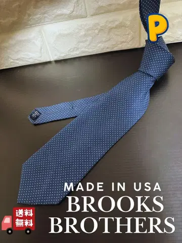 브룩스브라더스 넥타이 퓨어 실크 USA제 고급 도트 네이비