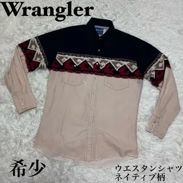 [레어] Wrangler 웨스턴 셔츠 네이티브 무늬 긴팔 90s M