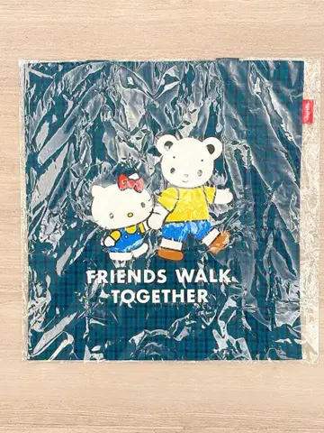 새상품 헬로키티 familiar 콜라보 토트백 체크 블루