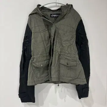 호크앤컴퍼니 밀리터리 자켓 후드 긴팔 XL 그린 블랙 면