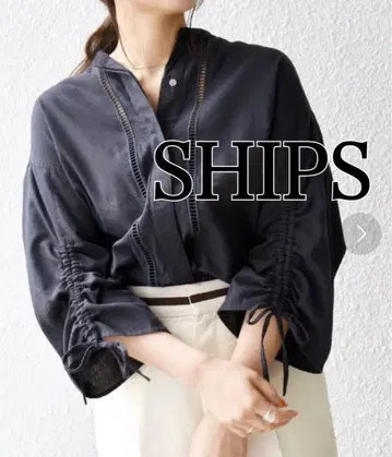 새상품급 SHIPS any 쉽스에니 셔츠 블라우스 코튼 100% 블랙
