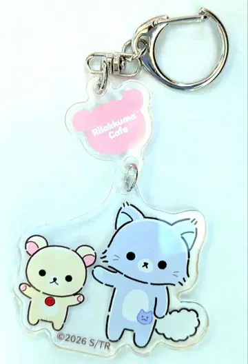코리락쿠마 아와와 고양이 아크릴 키링 카페 리락쿠마