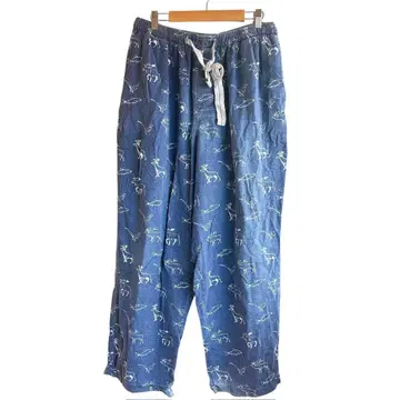 스포츠맨즈 L 상당 애니멀 올 패턴 파자마 팬츠 네이비 아웃도어 해외