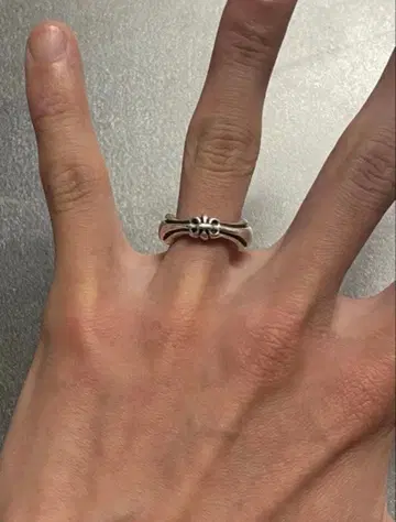 실버 925 플뢰르 드 리스 모티브 실버 반지 10호 빈티지 가공