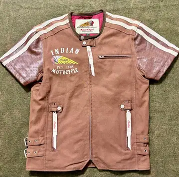 Indian Motorcycle 브라운 가죽 자켓 M 인디언