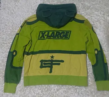 X-LARGE 후드 부착 콜라보 메디콤토이 M 풀 집업 후드티