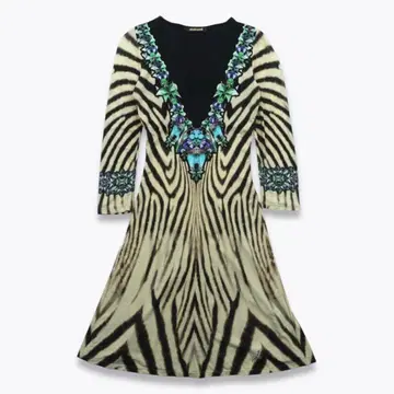 로베르토 카발리 지브라 프린트 드레스 정가 약 15만