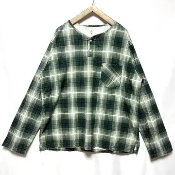 오버 실루엣! south2 west8 플란넬 헨리넥 셔츠