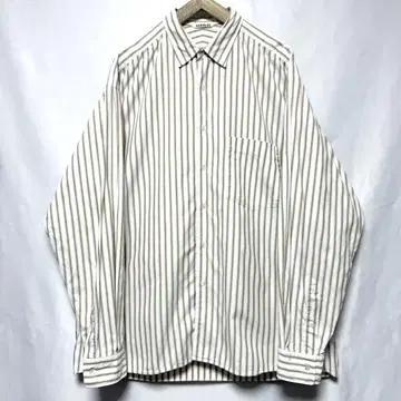 사이즈 5! AURALEE 워시드 랫핑크 트윌 스트라이프 셔츠